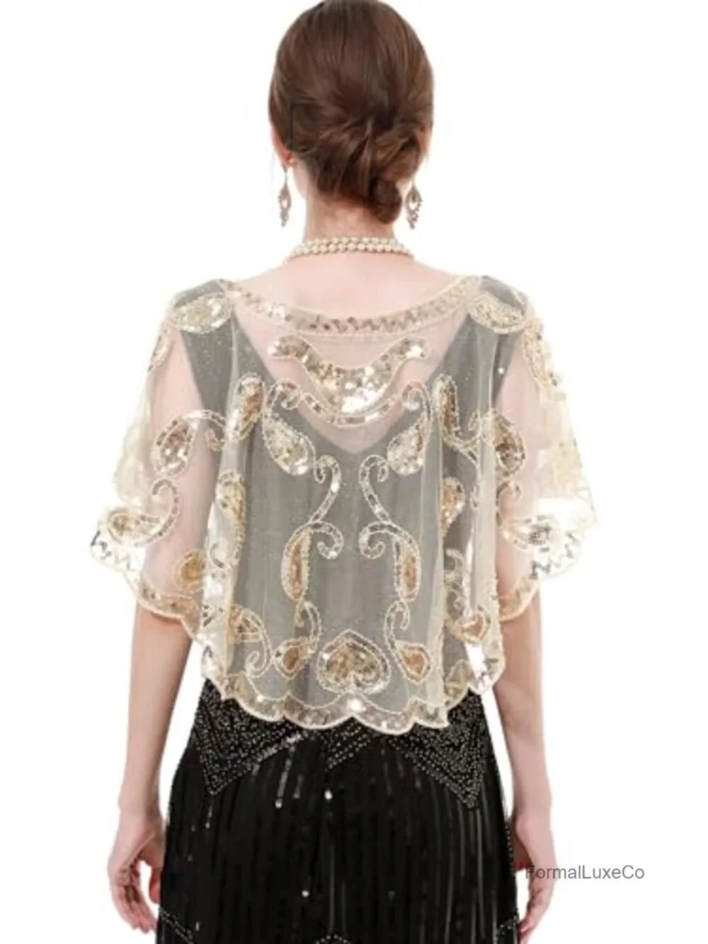Sequin Flapper Shawl Wrap 1920s Gatsby Party Wedding Scarf